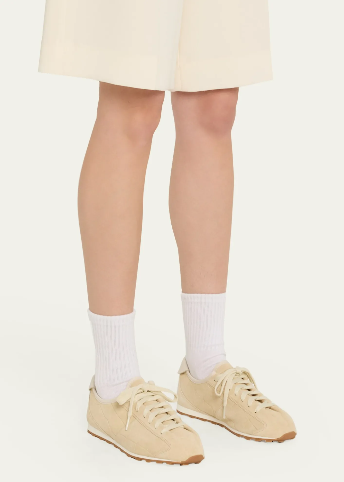 JacquemusLes Tennis Croc-Embossed Suede Sneakers