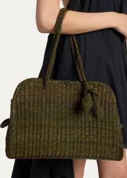 JacquemusLe Turismo Raffia Top-Handle Bowler Bag