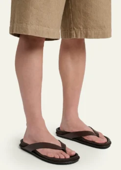 JacquemusMen's Les Tatanes Leather Thong Sandals