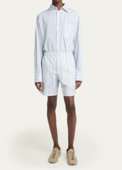 JacquemusMen's Candy Stripe Relaxed Cotton Button-Down Shirt
