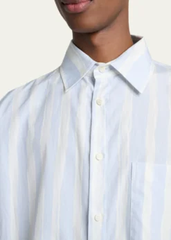 JacquemusMen's Candy Stripe Relaxed Cotton Button-Down Shirt