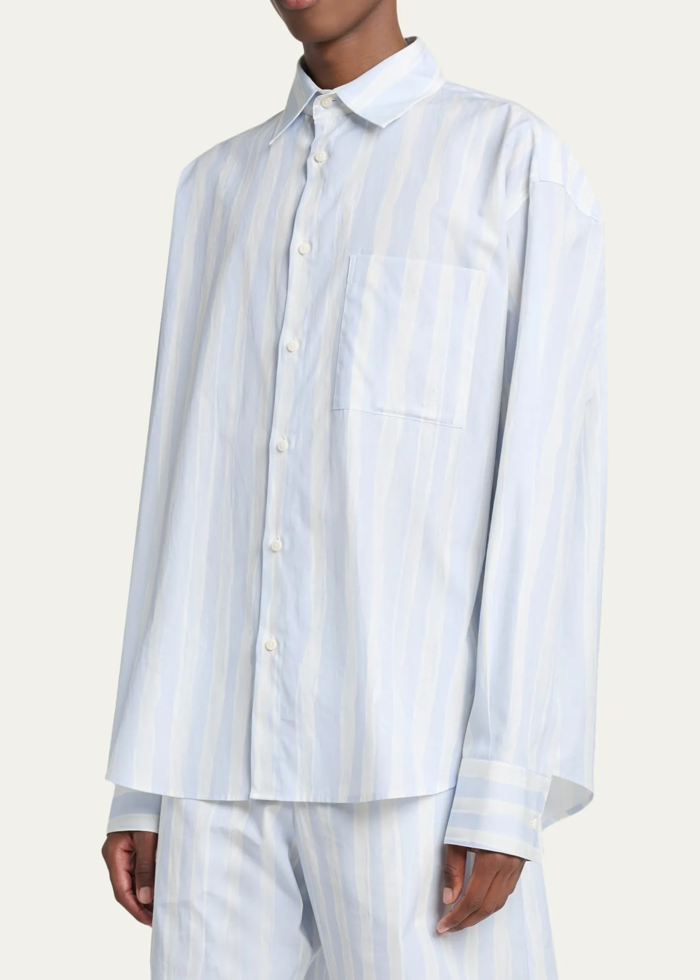 JacquemusMen's Candy Stripe Relaxed Cotton Button-Down Shirt