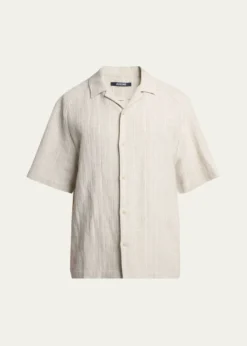 JacquemusMen's Cotton and Linen Fonccio Camp Shirt