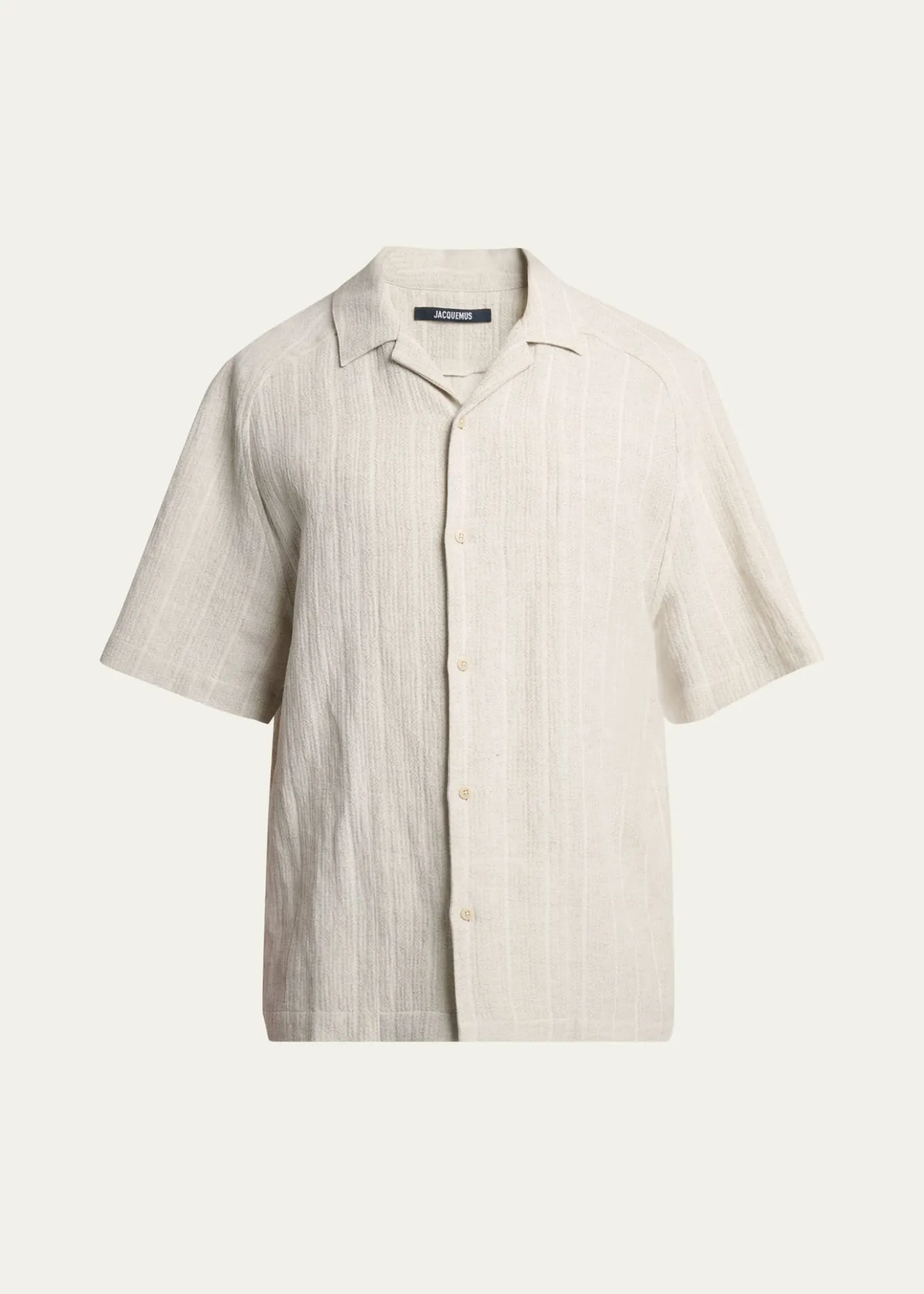 JacquemusMen's Cotton and Linen Fonccio Camp Shirt