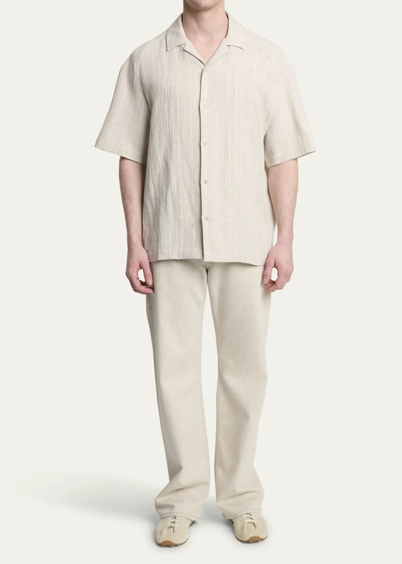 JacquemusMen's Cotton and Linen Fonccio Camp Shirt
