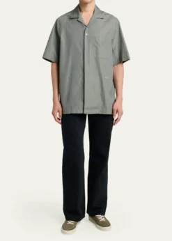 JacquemusMen's Cotton Herringbone Short-Sleeve Shirt