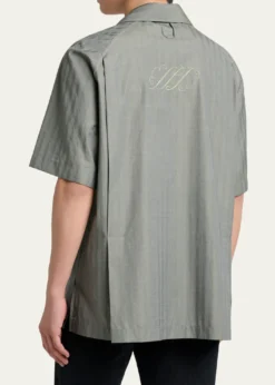 JacquemusMen's Cotton Herringbone Short-Sleeve Shirt