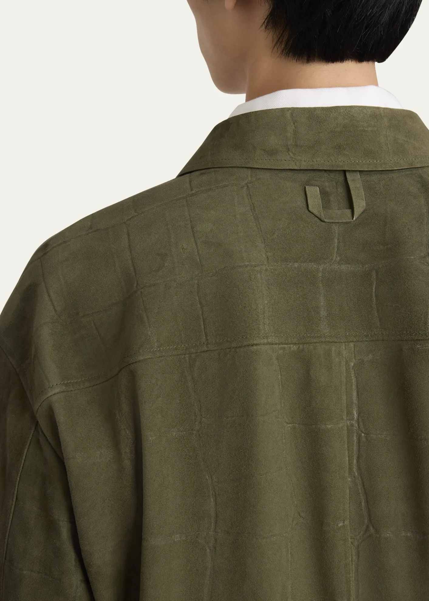 JacquemusMen's Croc-Embossed Leather Sport Shirt