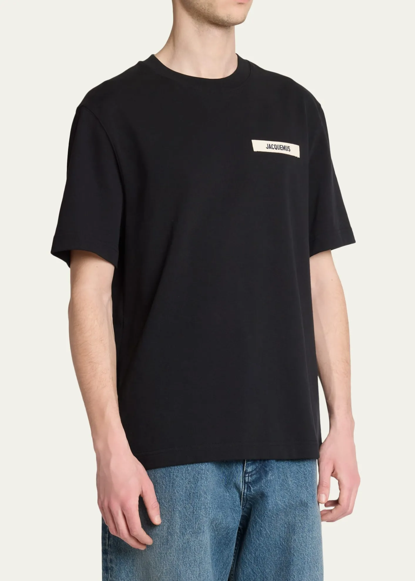 JacquemusMen's Grosgrain Logo Crewneck T-Shirt