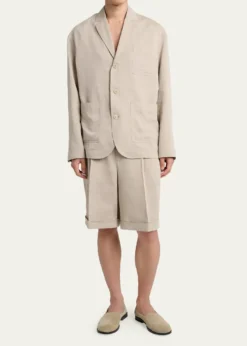 JacquemusMen's Herringbone Linen-Blend Blazer