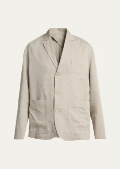 JacquemusMen's Herringbone Linen-Blend Blazer