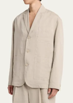 JacquemusMen's Herringbone Linen-Blend Blazer