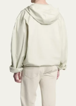 JacquemusMen's La Blouse Cotton Herringbone Hooded Shirt