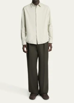 JacquemusMen's Le Pantalon Wide-Leg Pleated Pants