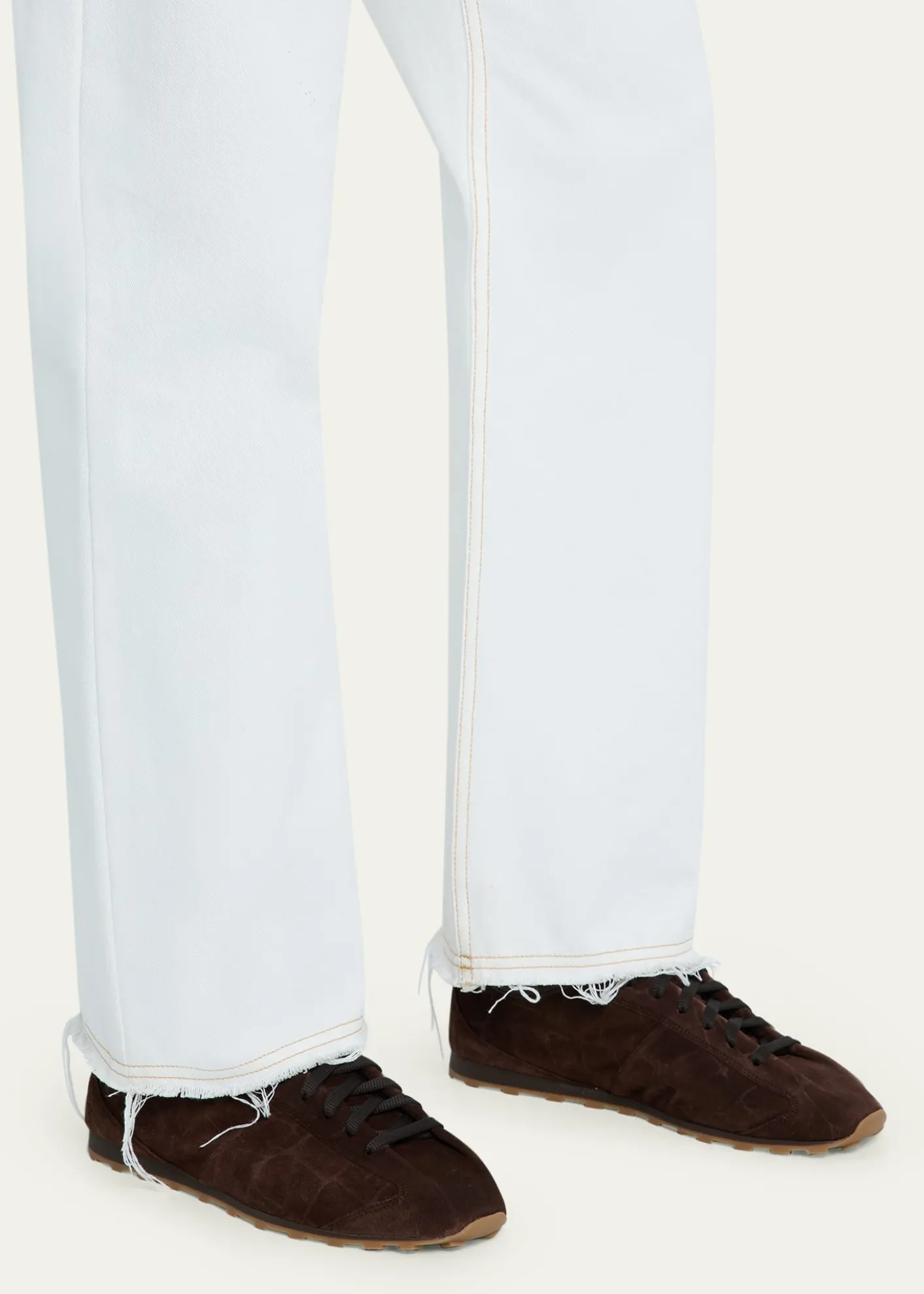 JacquemusMen's Les Tennis Croc-Embossed Suede Sneakers