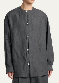 JacquemusMen's Linen Hairline Stripe Relaxed Button-Down Shirt