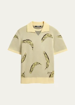 JacquemusMen's Marino Banana Jacquard Polo Shirt