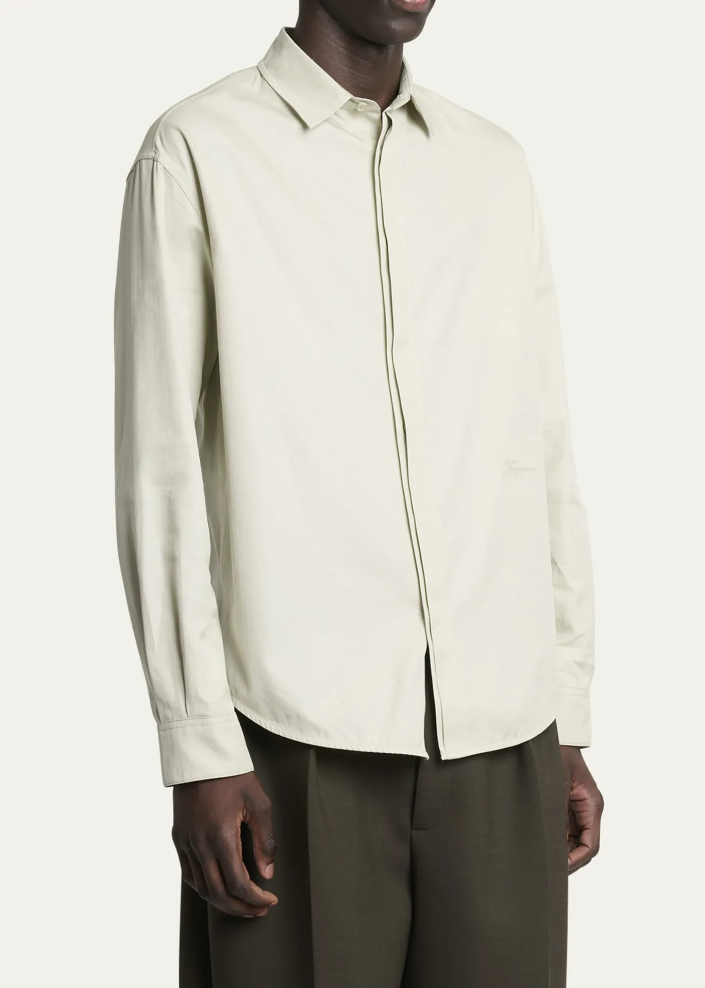 JacquemusMen's Simon Cotton Herringbone Sport Shirt