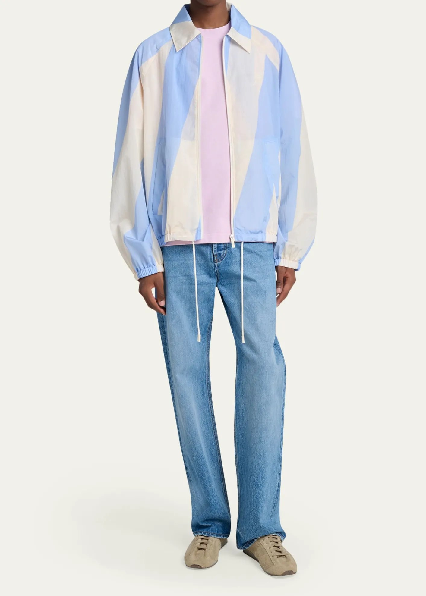 JacquemusMen's Wide-Stripe Nylon Shirt Jacket