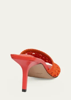 Jacquemus75mm Les Cubisto Open-Knit Mules