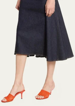 Jacquemus75mm Les Cubisto Open-Knit Mules