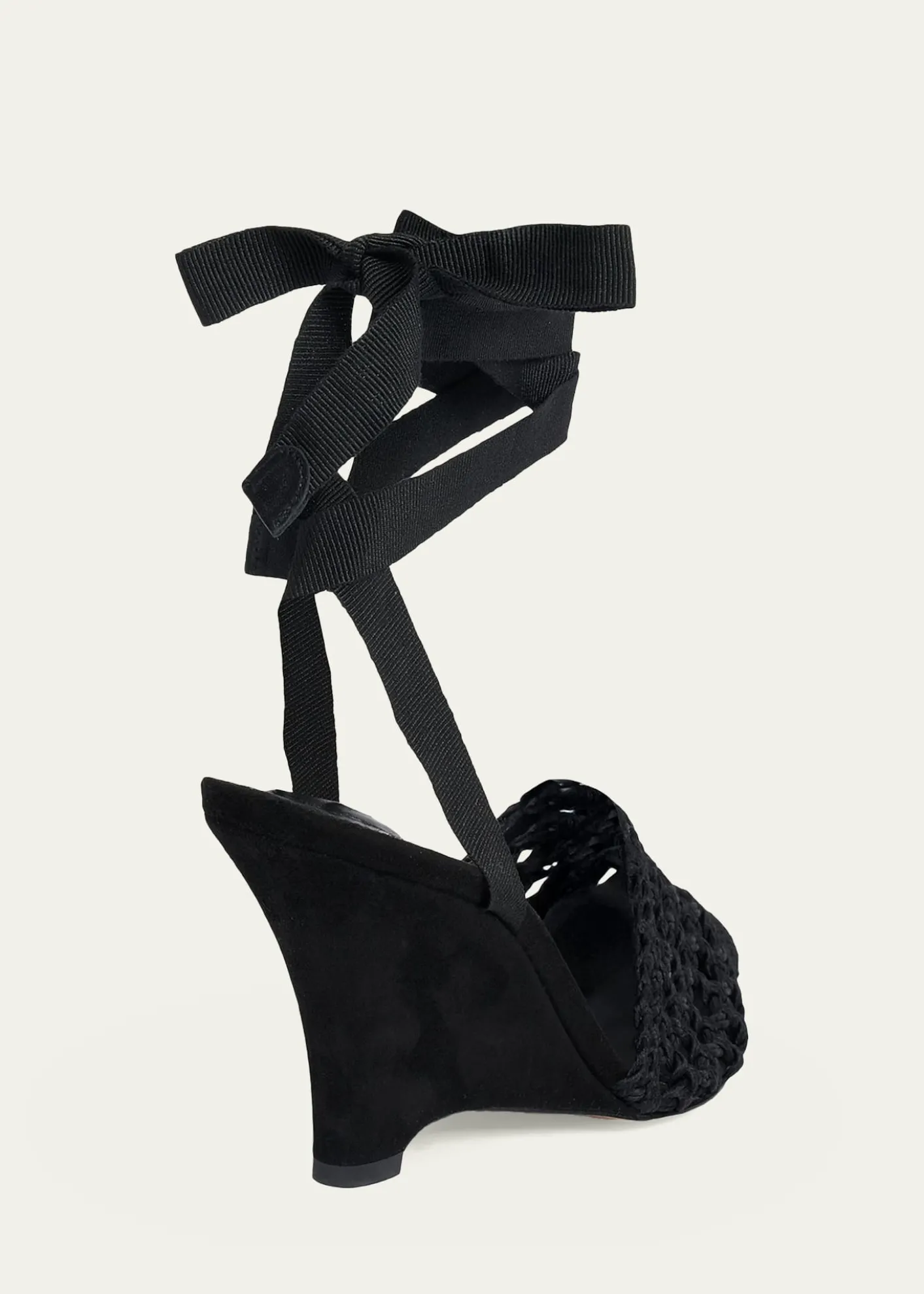 Jacquemus80mm Les Espadrilles Ankle-Tie Wedge Mules