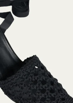 Jacquemus80mm Les Espadrilles Ankle-Tie Wedge Mules