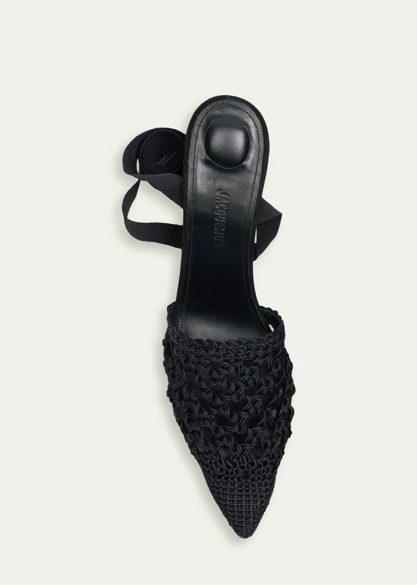 Jacquemus80mm Les Espadrilles Ankle-Tie Wedge Mules