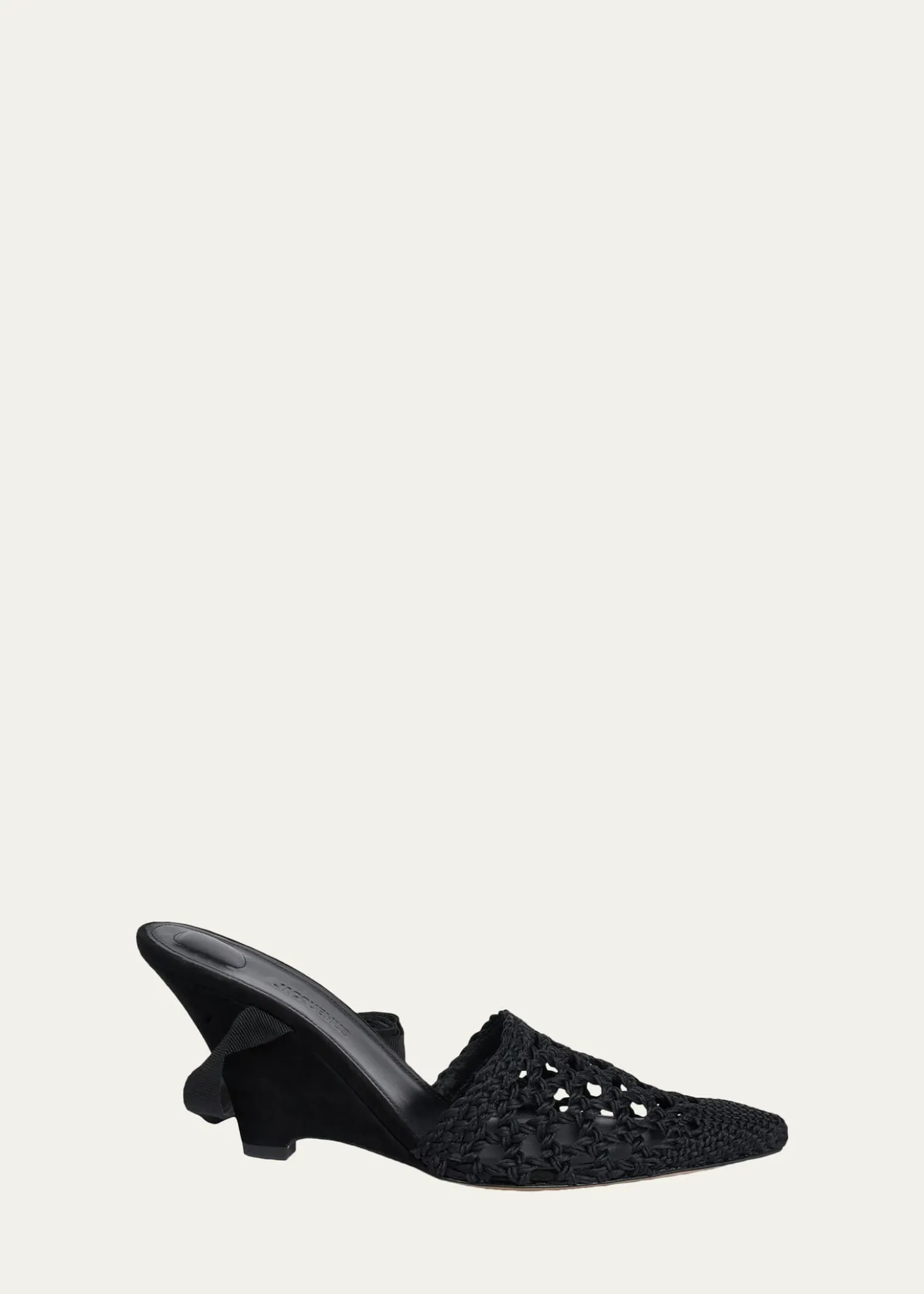 Jacquemus80mm Les Espadrilles Ankle-Tie Wedge Mules