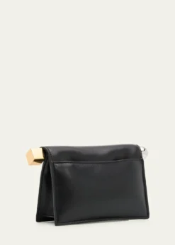 JacquemusRolled-Top Rond Carre Leather Clutch Bag