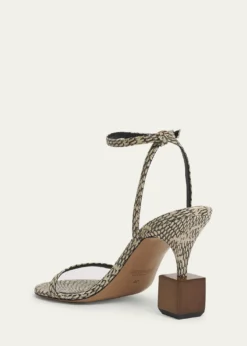 JacquemusThe Bisou Geometric Snake-Embossed Leather Sandals