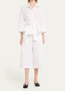 JacquemusThe Cabana Cotton Poplin Belted Shirt Jacket