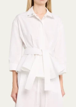 JacquemusThe Cabana Cotton Poplin Belted Shirt Jacket