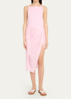 JacquemusThe Pareo Draped Sarong Midi Skirt
