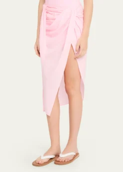 JacquemusThe Pareo Draped Sarong Midi Skirt