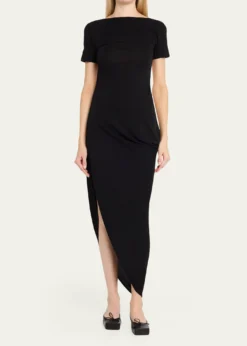 JacquemusThe Sole Draped Asymmetric Dress.