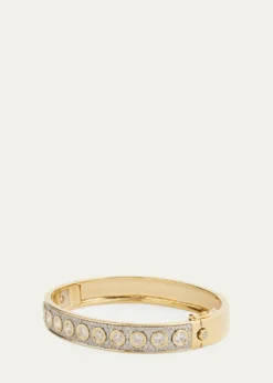 Jamie Wolf18K Yellow & White Gold Bezel-Set & Pave Diamond Hinge Bangle