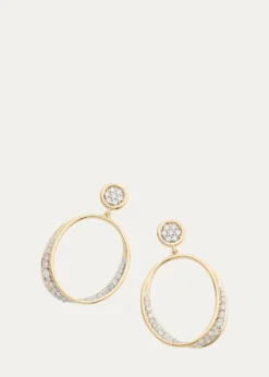 Jamie Wolf18K Yellow and White Gold Oval Twist Earrings with Diamonds