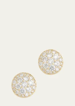 Jamie Wolf18K Yellow Gold Domed Diamond Disc Stud Earrings