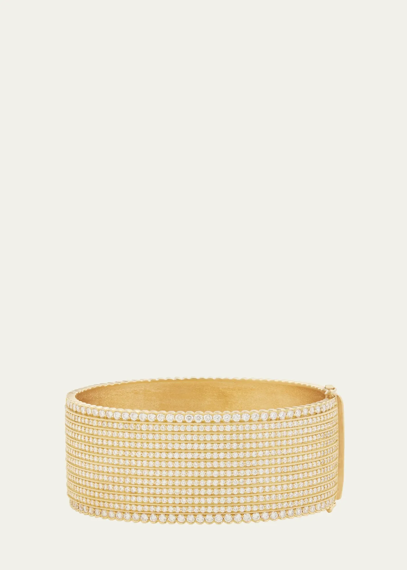 Jamie Wolf18K Yellow Gold Twelve Row Diamond Hinged Bangle