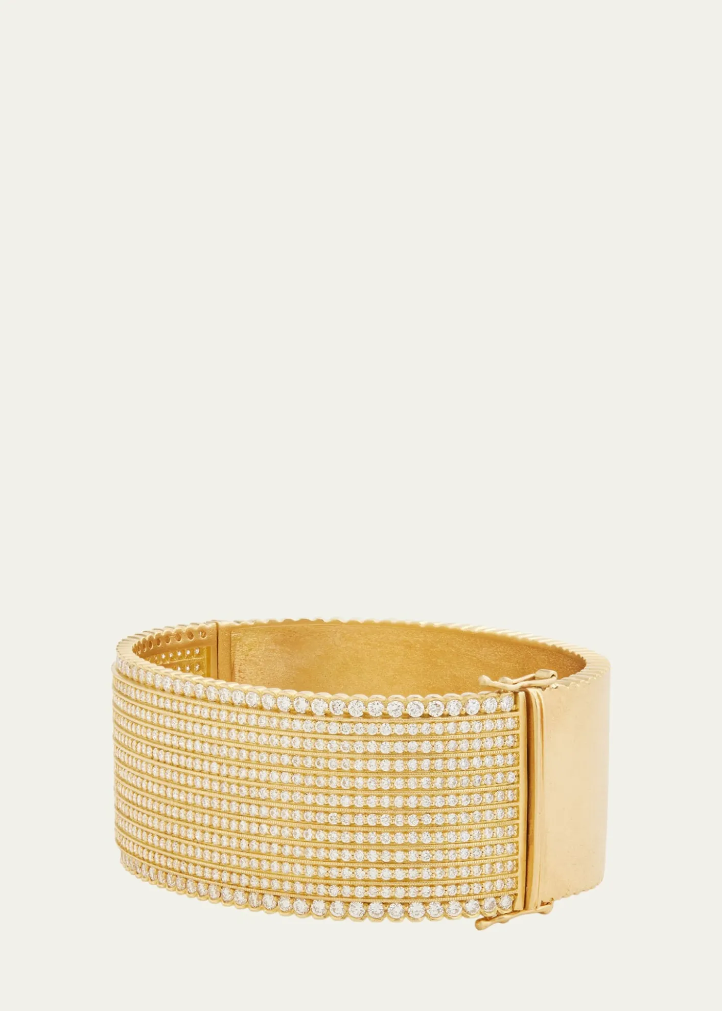 Jamie Wolf18K Yellow Gold Twelve Row Diamond Hinged Bangle