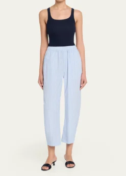 Jamie HallerThe Boxer Striped Barrel-Leg Ankle Pants