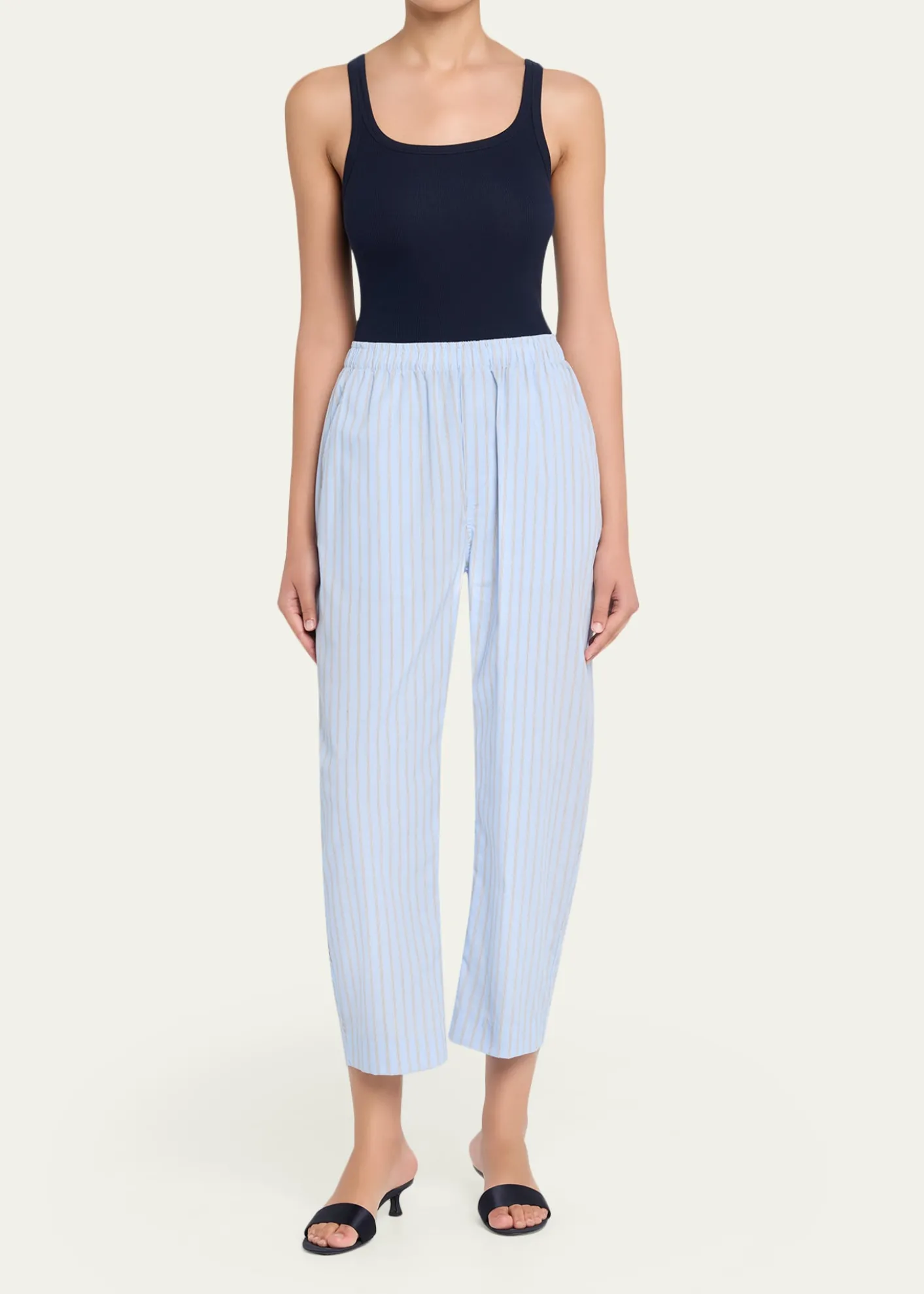 Jamie HallerThe Boxer Striped Barrel-Leg Ankle Pants