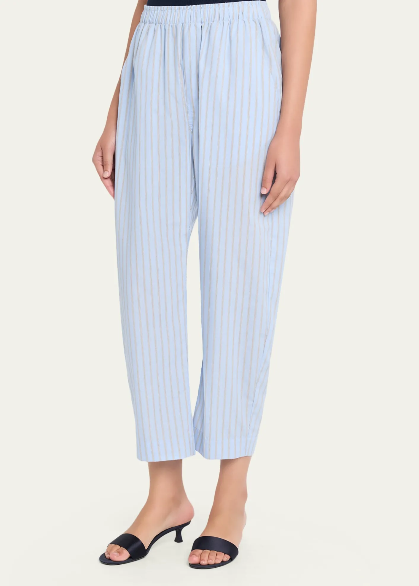 Jamie HallerThe Boxer Striped Barrel-Leg Ankle Pants