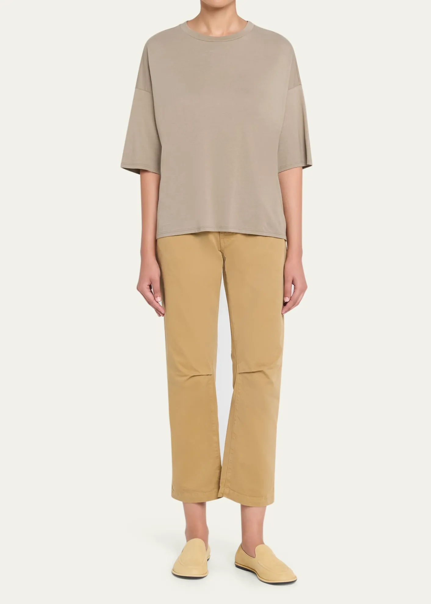Jamie HallerThe Hammer Loop Barrel-Leg Crop Carpenter Pants