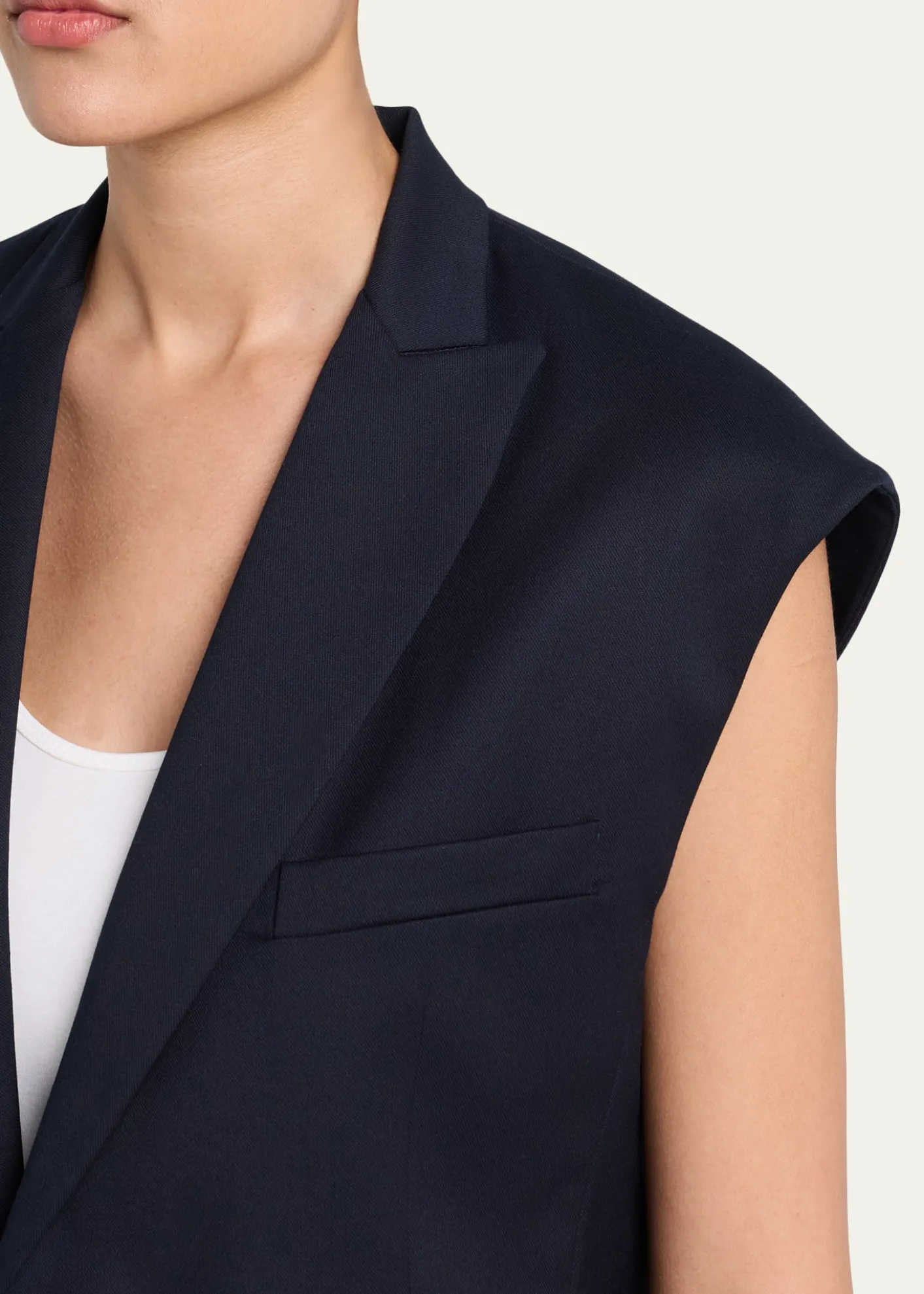 Jamie HallerThe Vested Sleeveless Single-Breasted Blazer