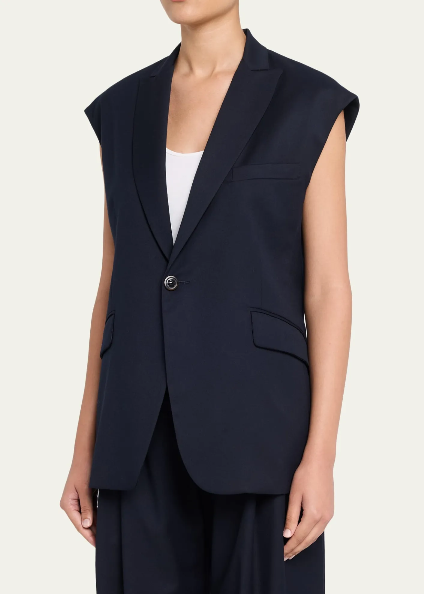 Jamie HallerThe Vested Sleeveless Single-Breasted Blazer
