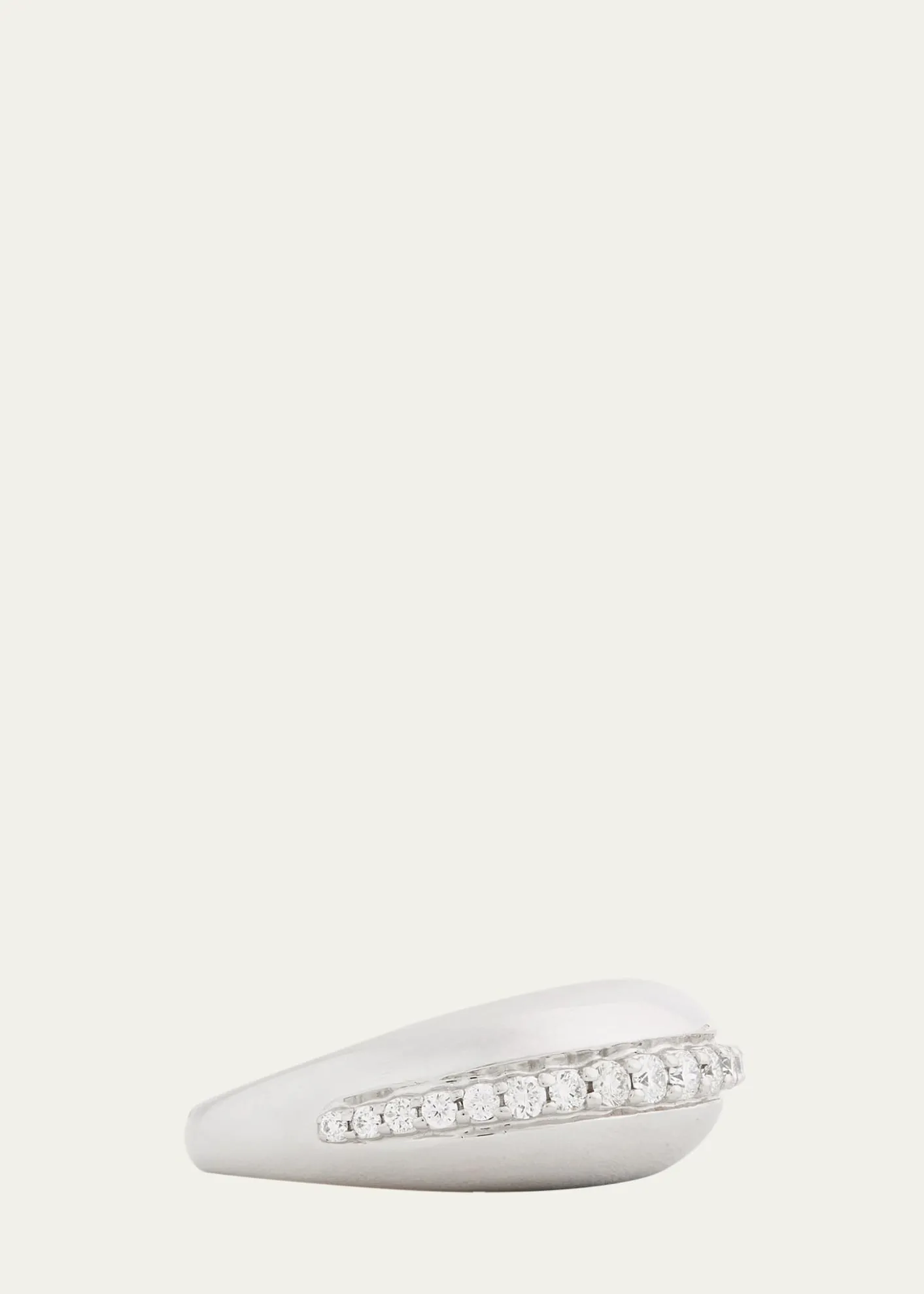 Jamie Wolf18K White Gold Domed Ring with Diamonds