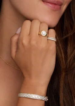 Jamie Wolf18K Yellow and White Gold Bezel Set Round Diamond Ring