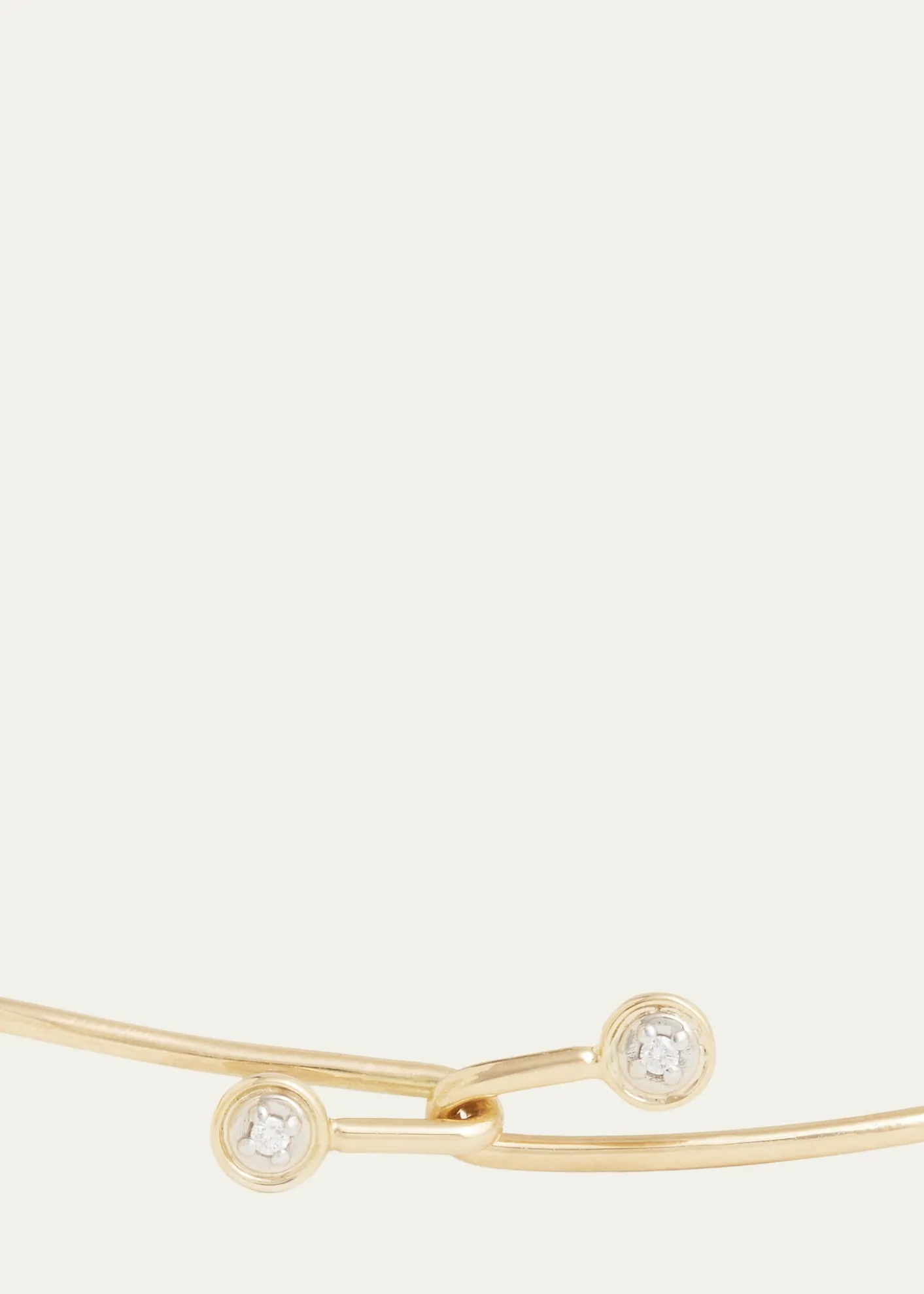 Jamie Wolf18K Yellow and White Gold Round Edge Diamond Drop Wire Necklace